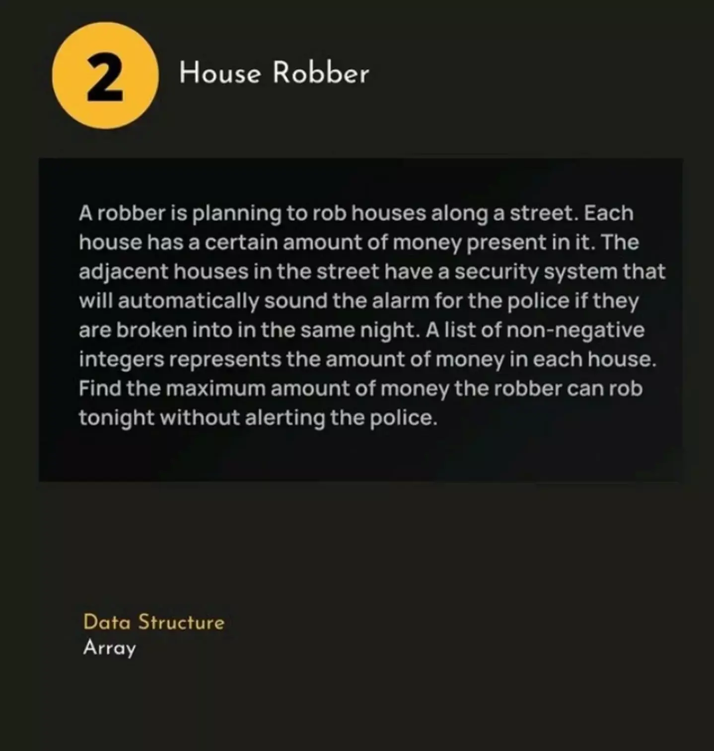 house robber dsa problem with solution